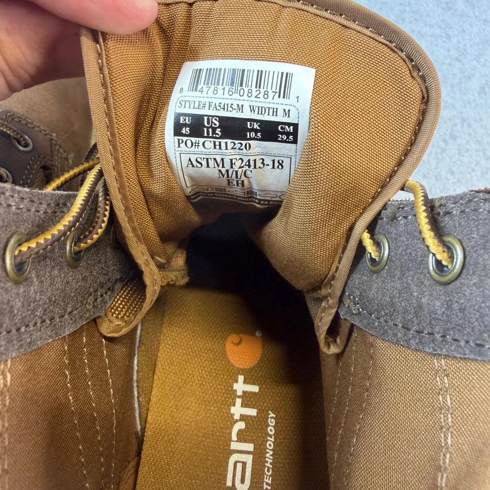 Carhartt Force 5-Inch Lightweight Sneaker Boots Brown Leather FA5415-M Mens 11.5